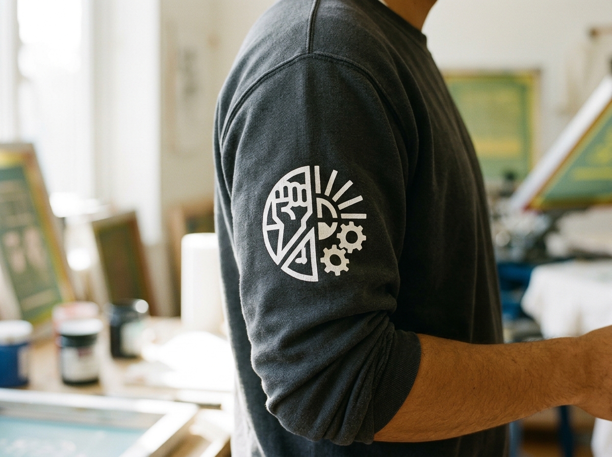 Serigrafía en manga de sudadera personalizada